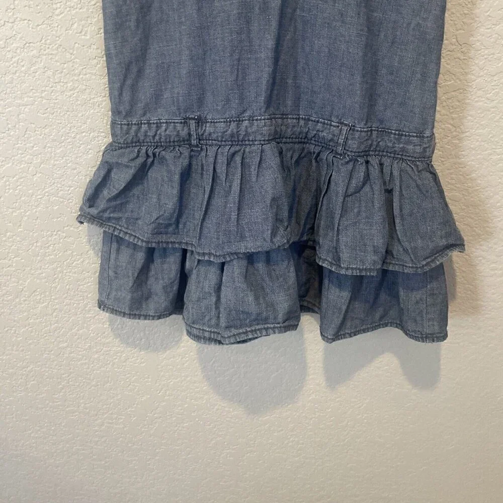 Gymboree Girls Dress Sz 7 Blue Drop Waist Short Sleeves Chambery Photos Fall